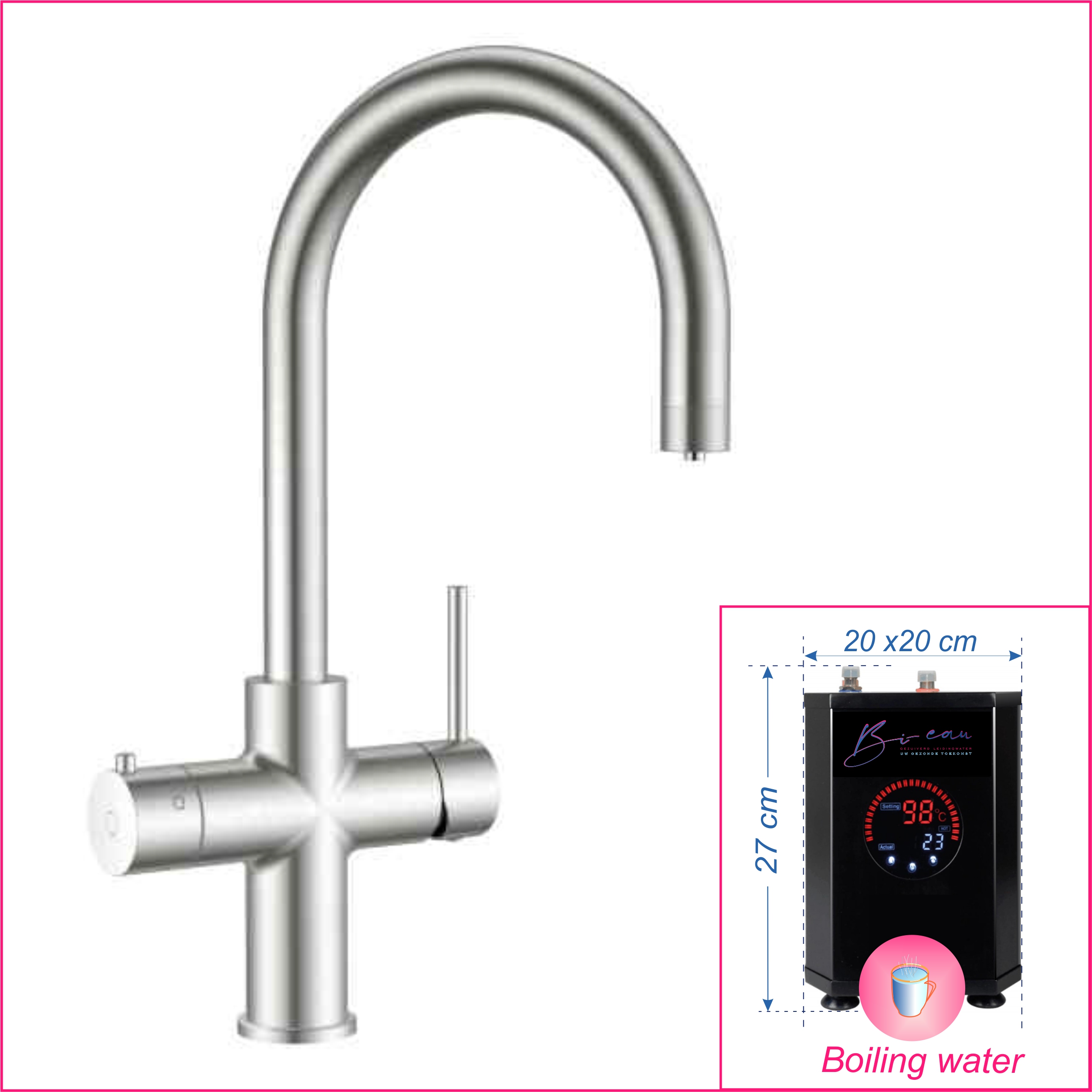 kraan RVS-voor-heet-en-gefilterd-water-in-boogvorm-brushed